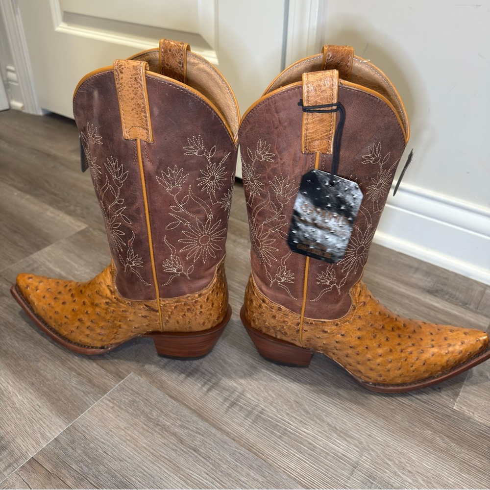 Shyanne Daisie Exotic Ostrich Full Quill Western Cowboy Boots - Picture 8 of 13